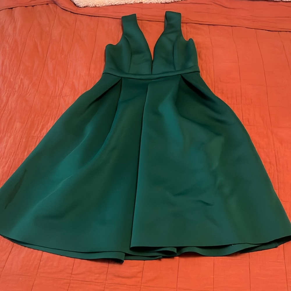 Emerald Green Mid-Calf Cocktail Dress